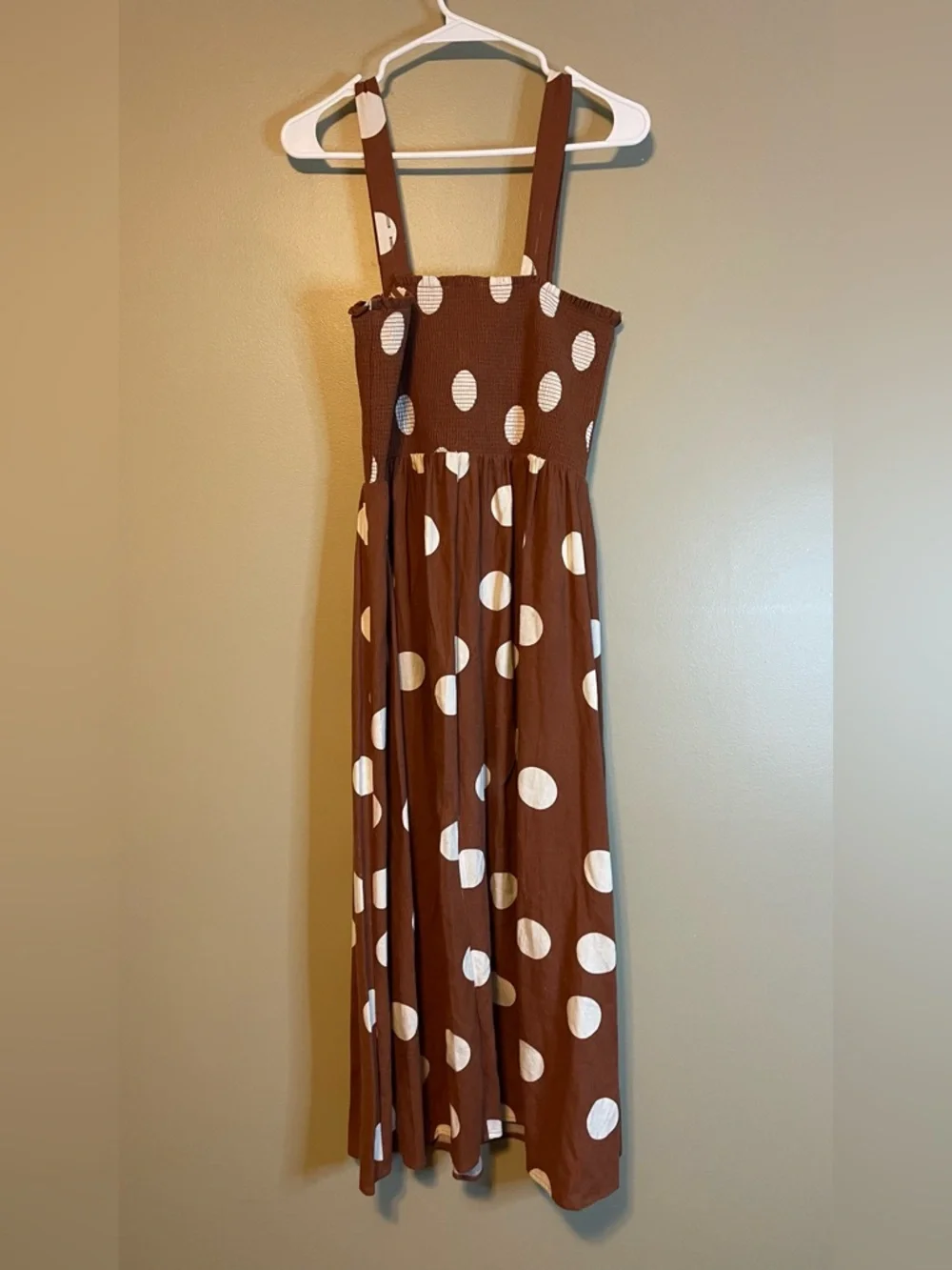 Blu Pepper Linen Blend Smock Top Polka Dot Dress - Picture 9 of 10